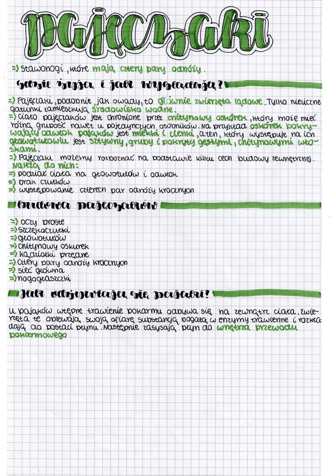 pajechaki
=) Stawonogi, które mają cztery pary odnóży.
Gazie isja i jakt wygearoajer ? v
=> Pajęczaki, podobnie jak owady, to głównie zwierz