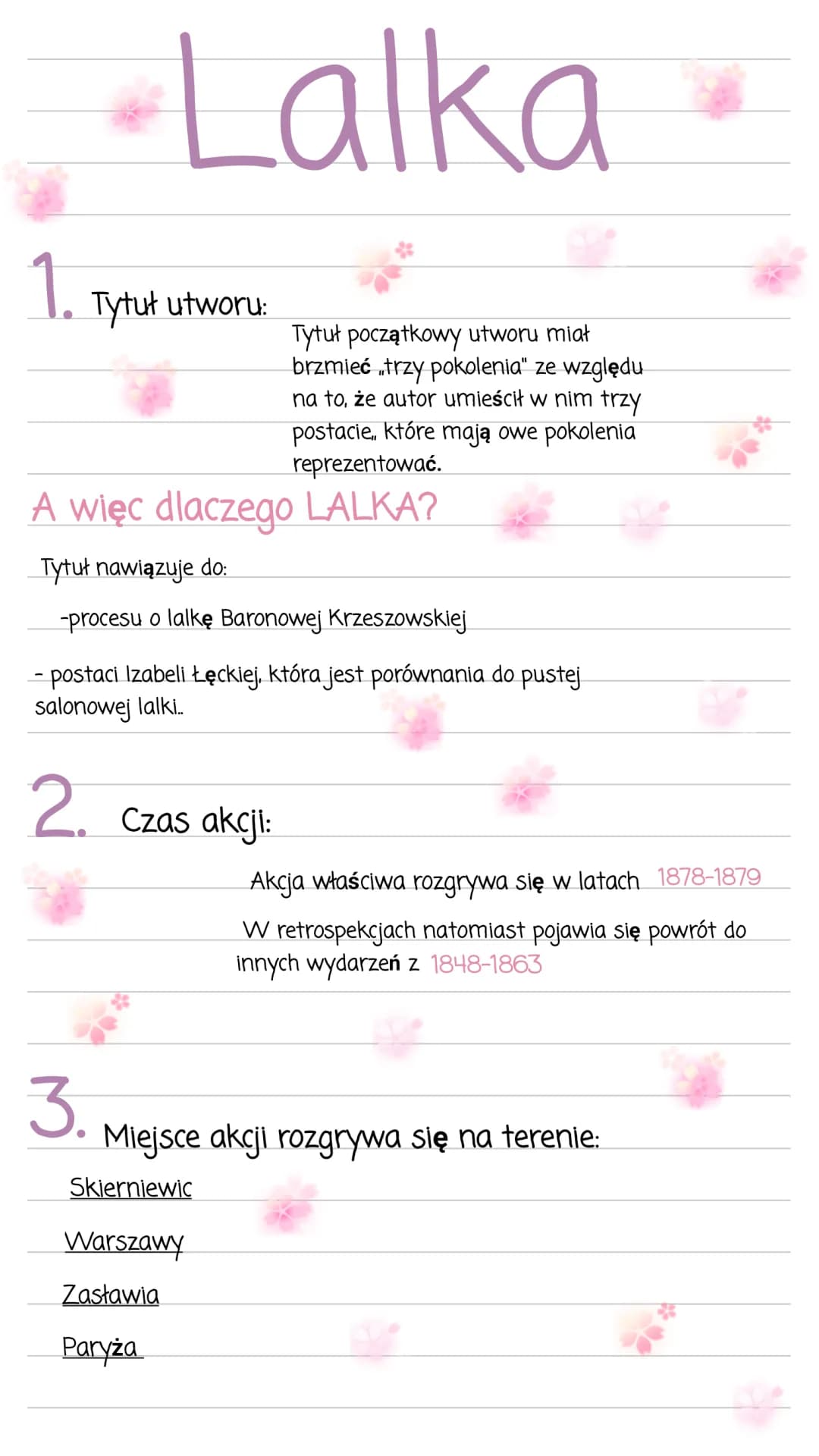 3 znaczenia tytułu Lalka - Streszczenie, Miejsca i Czas Akcji