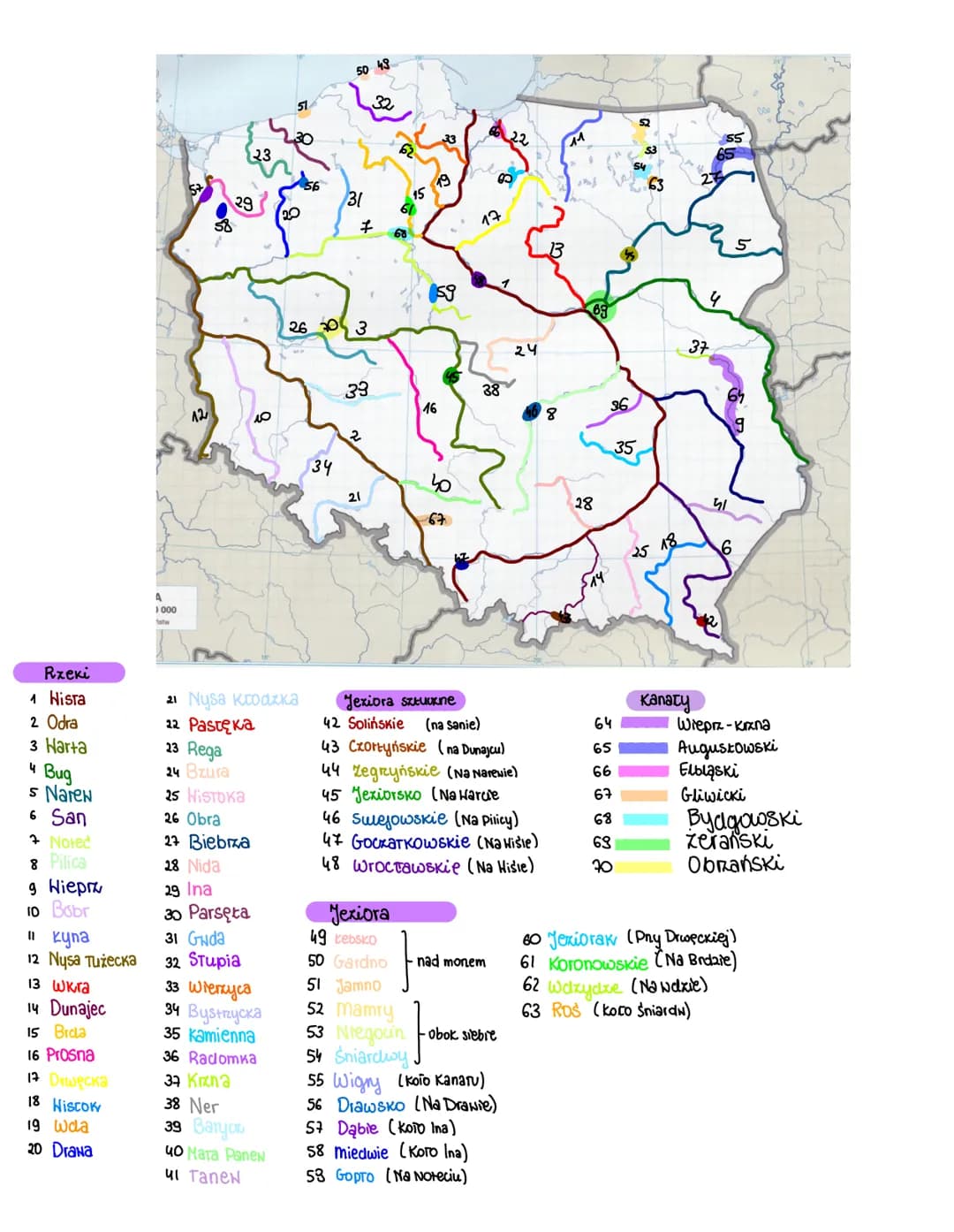 Rzeki
1 Hisra
2 Odra
3 Harta
4 Bug
s Narew
6 San
Noted
8 Pilica
g Hieprz
10 Bobr
IKyna
12 Nysa Tużecka
13 wkra
14 Dunajec
15 Brda
16 Prosna
