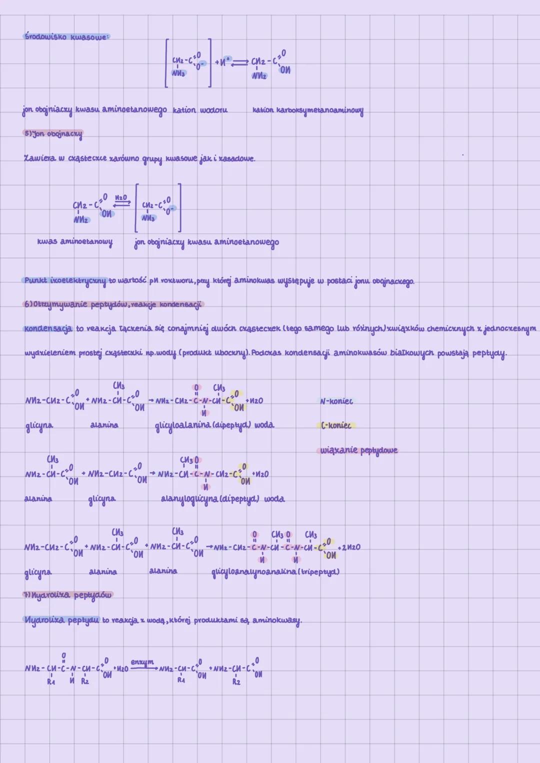A)Wxór ogólny «-aminokwasów
R-CH-COOM
Nuz
(2) Co to α-aminokwas
Aminokwasy, w których cząsteckkach grupy - Coon (karboksylowa) i -NM₂ (amino