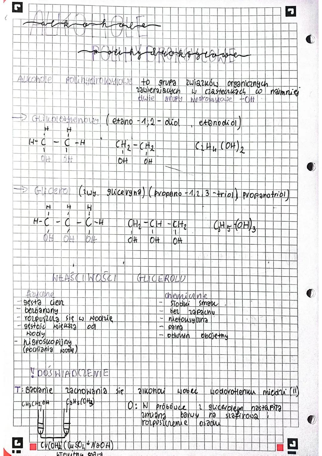 Alkohole Polihydroksylowe - Właściwości i Metody Otrzymywania