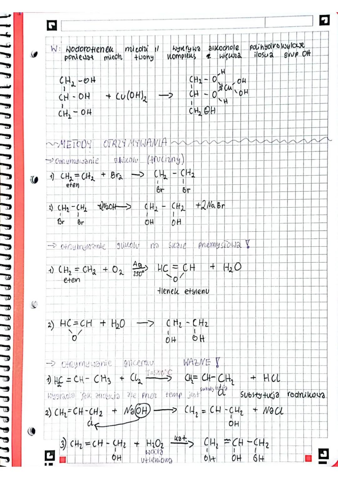 (
alk
Alkohole polihydroksylowe to grupa zwiazków organicznych
zawierajacych
H
H-C
C-H
1
1
OH 16H
→ Glikol et menolay etano - 1,2-diol
H
H
1