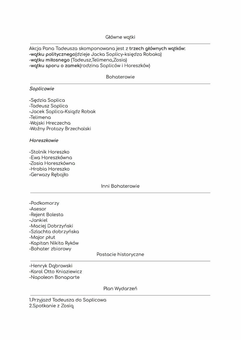 PAN TADEUSZ
Warunki-epopeja
Pan Tadeusz jest epopeją,spełnia prawie wszystkie warunki:
-utwór dużych rozmiarów(12ksiąg)
-bohaterowie są prze