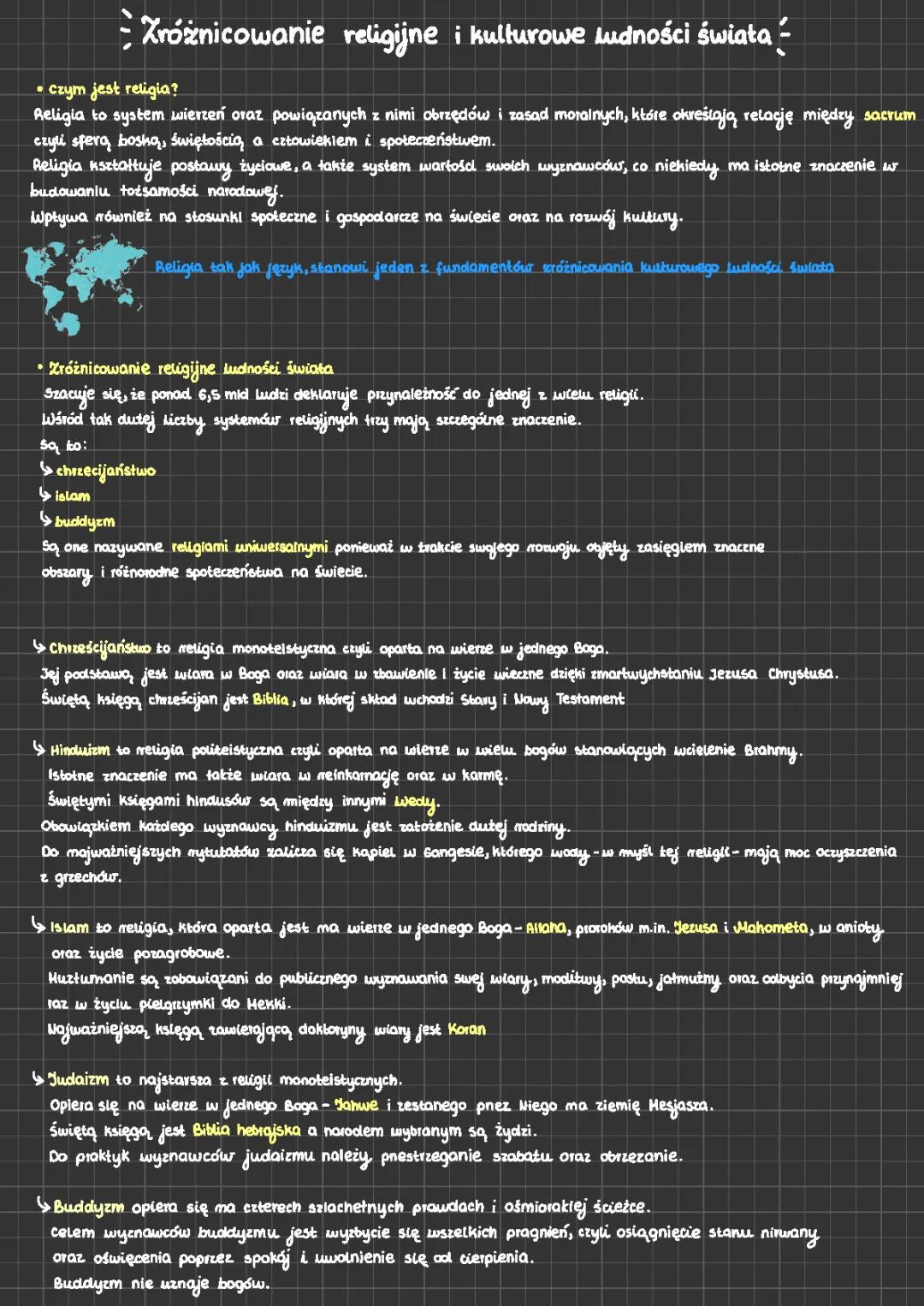Zróżnicowanie religijne i kulturowe ludności świata