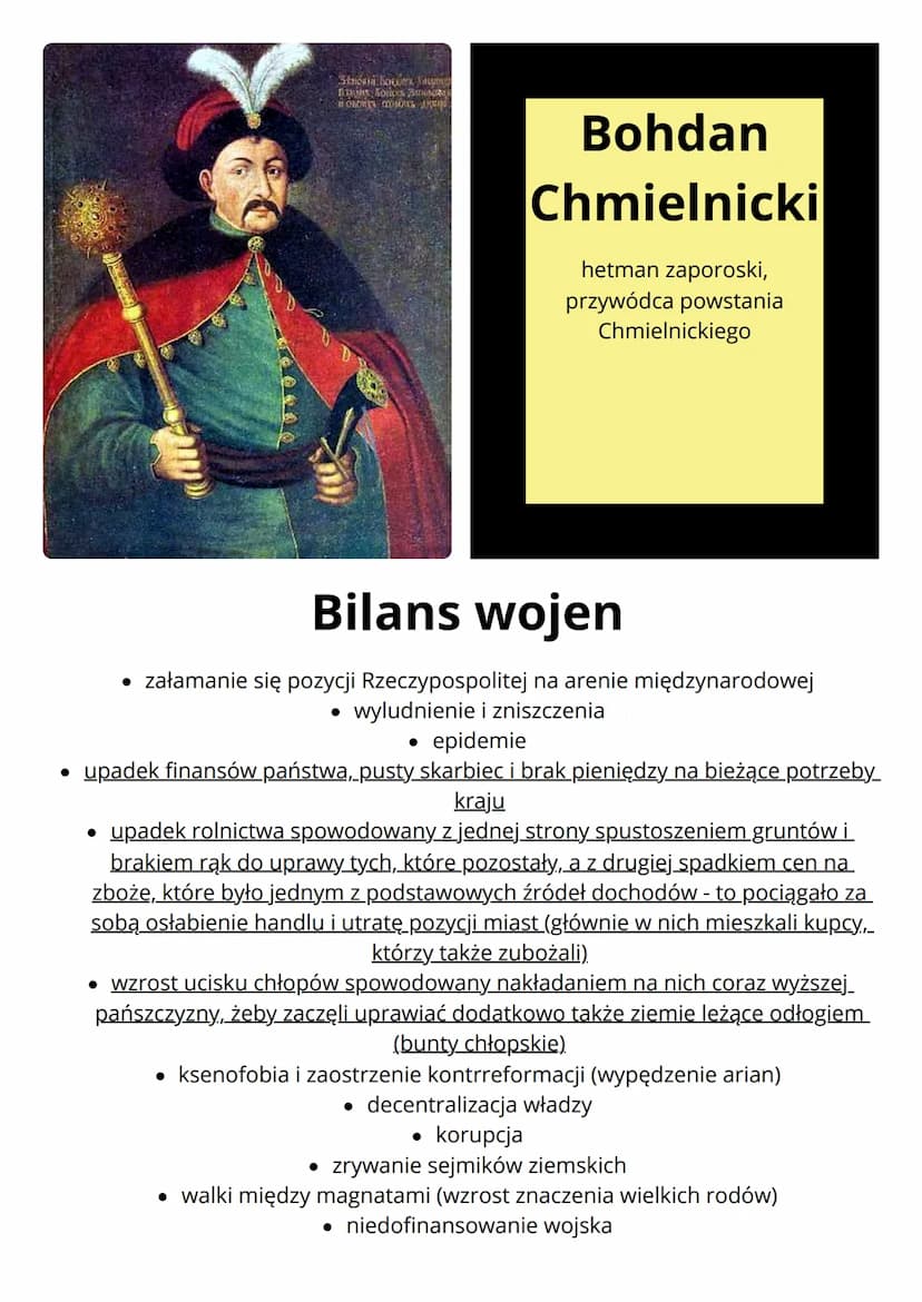--- OCR Start ---
Wojny Polski w XVII wieku
Wojny ze Szwecją
Przyczyny
Skutki
• pretensje Zygmunta III Wazy do tronu szwedzkiego
• 1660 r. -