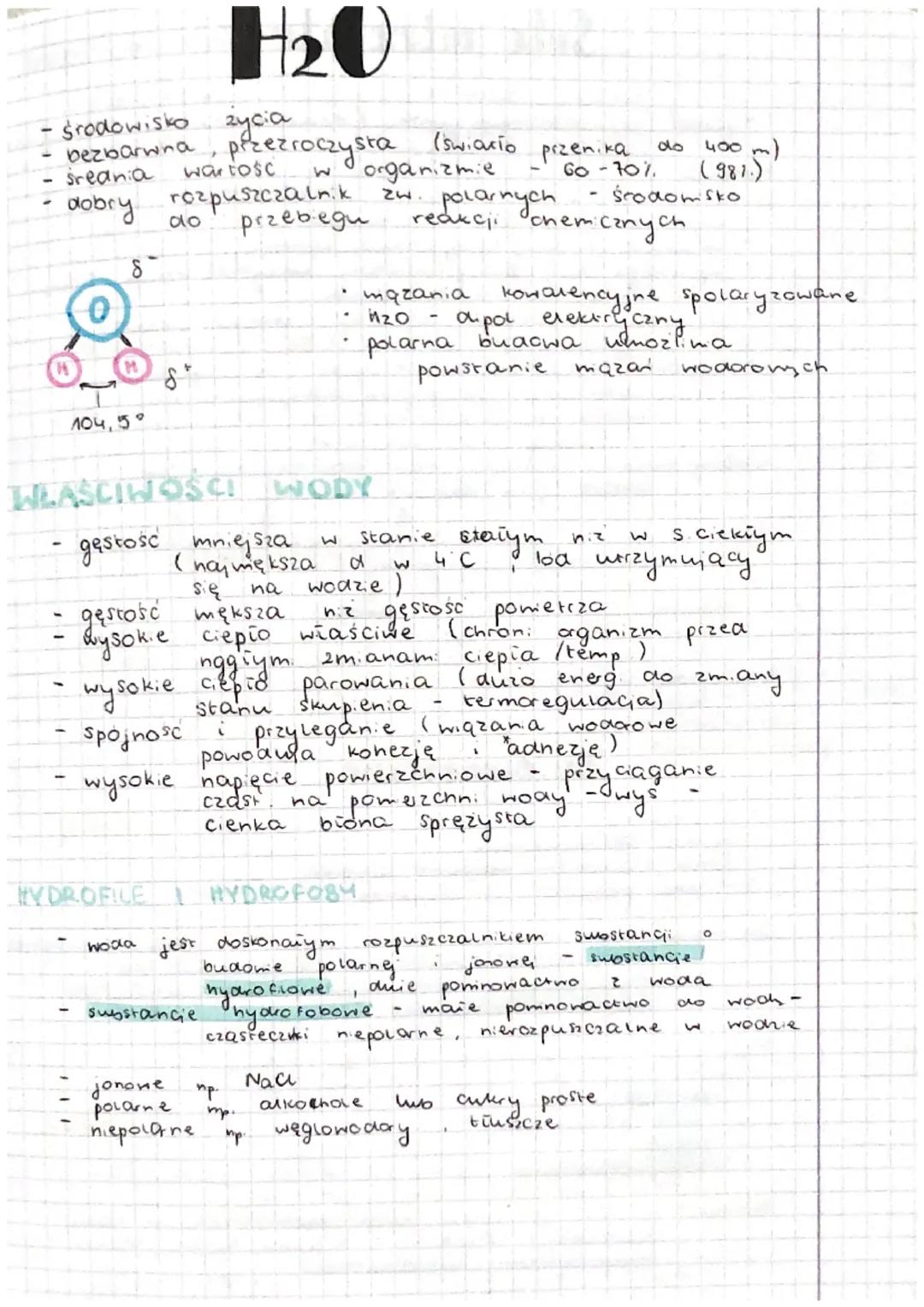 Woda i jej składniki chemiczne: sole mineralne i związki organiczne