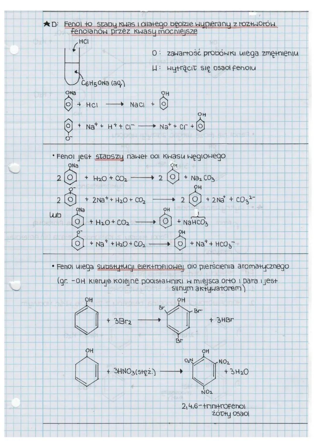 # Cekja

t: Fenole

OH

fenol= hyoiroksobenzen
(benzenoi)

C6H5OH

* gr.OH musi być bezpośrednio połączona z węgiem pierścienia
aromatyczneg