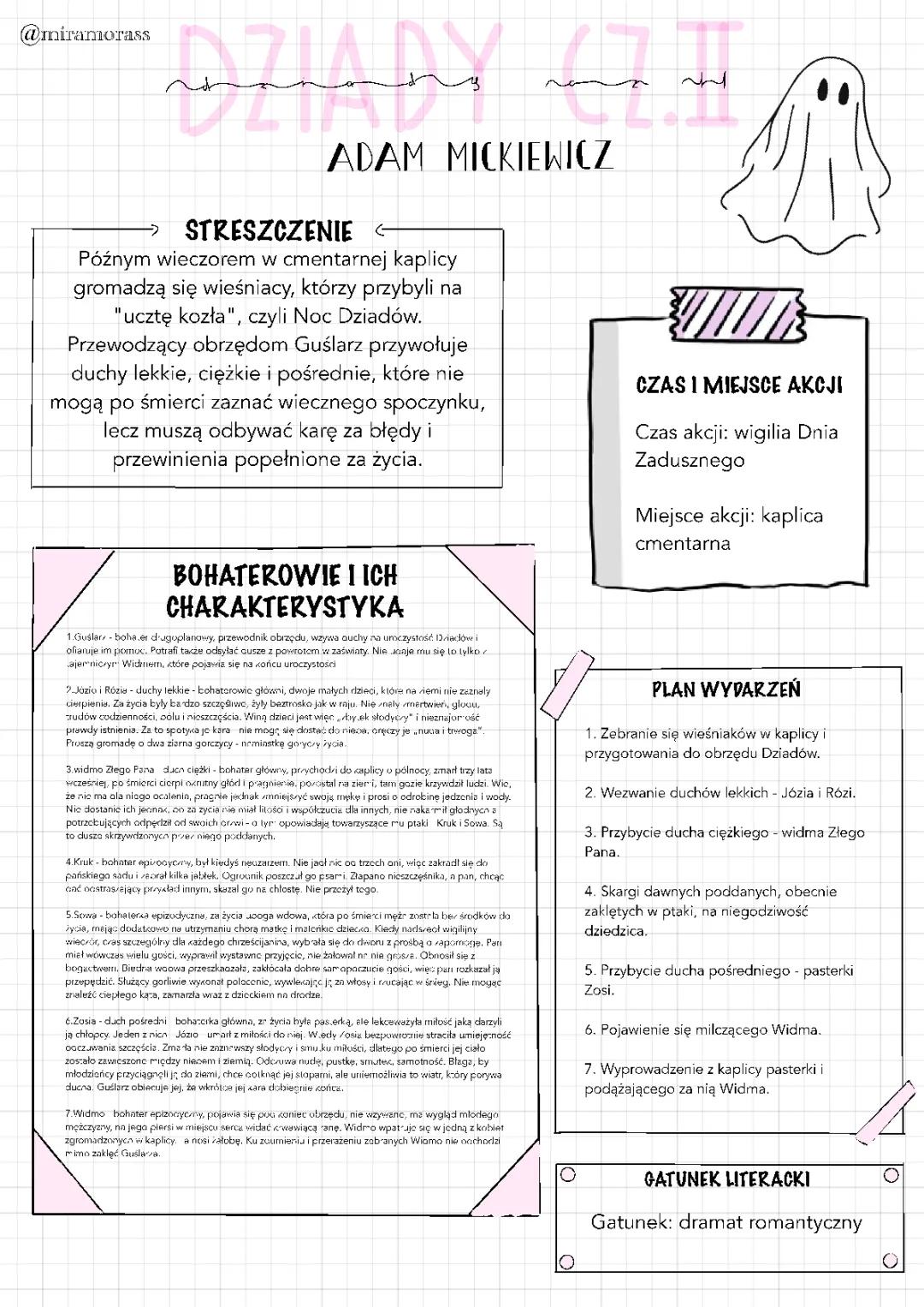 Dziady cz. II - Streszczenie, Bohaterowie i Tematy do Rozprawki