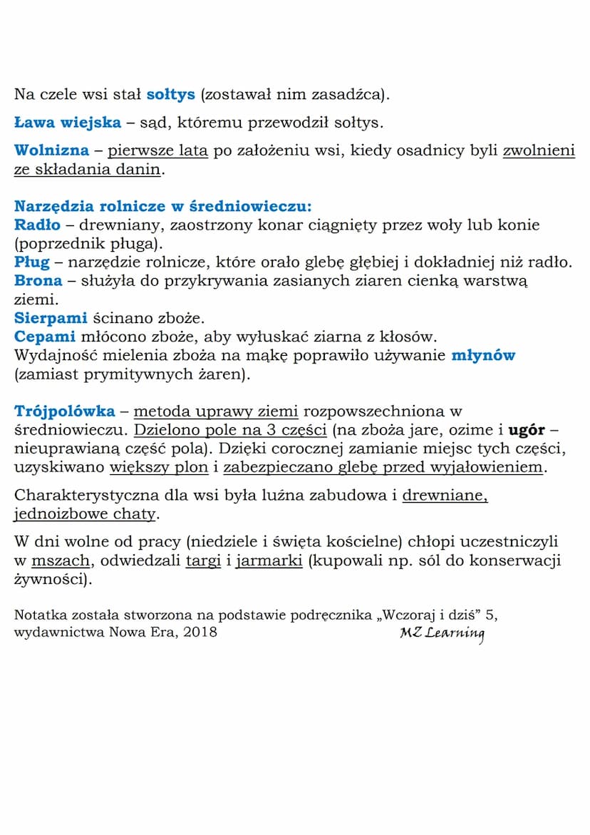 MZ_LEARNING_KNOW
Średniowieczne miasto i wieś
Klasa 5, Wczoraj i dziś, Nowa Era
Społeczeństwo średniowiecza
Gród - osada obronna wzniesiona 