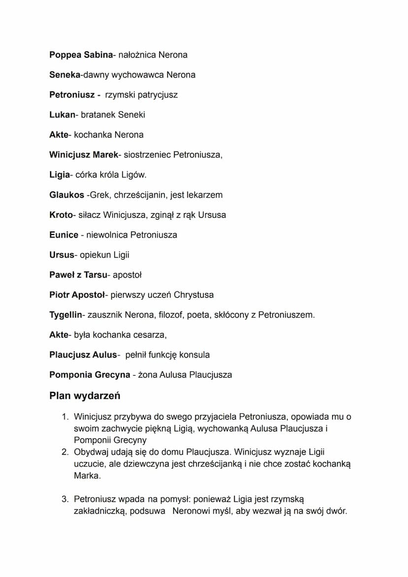 Quo vadis
Czas i miejsce akcji
Akcja powieści rozgrywa się w latach 63-66 n.e., zaś epilog przypada na rok 68,jest
to data śmierci cesarza r