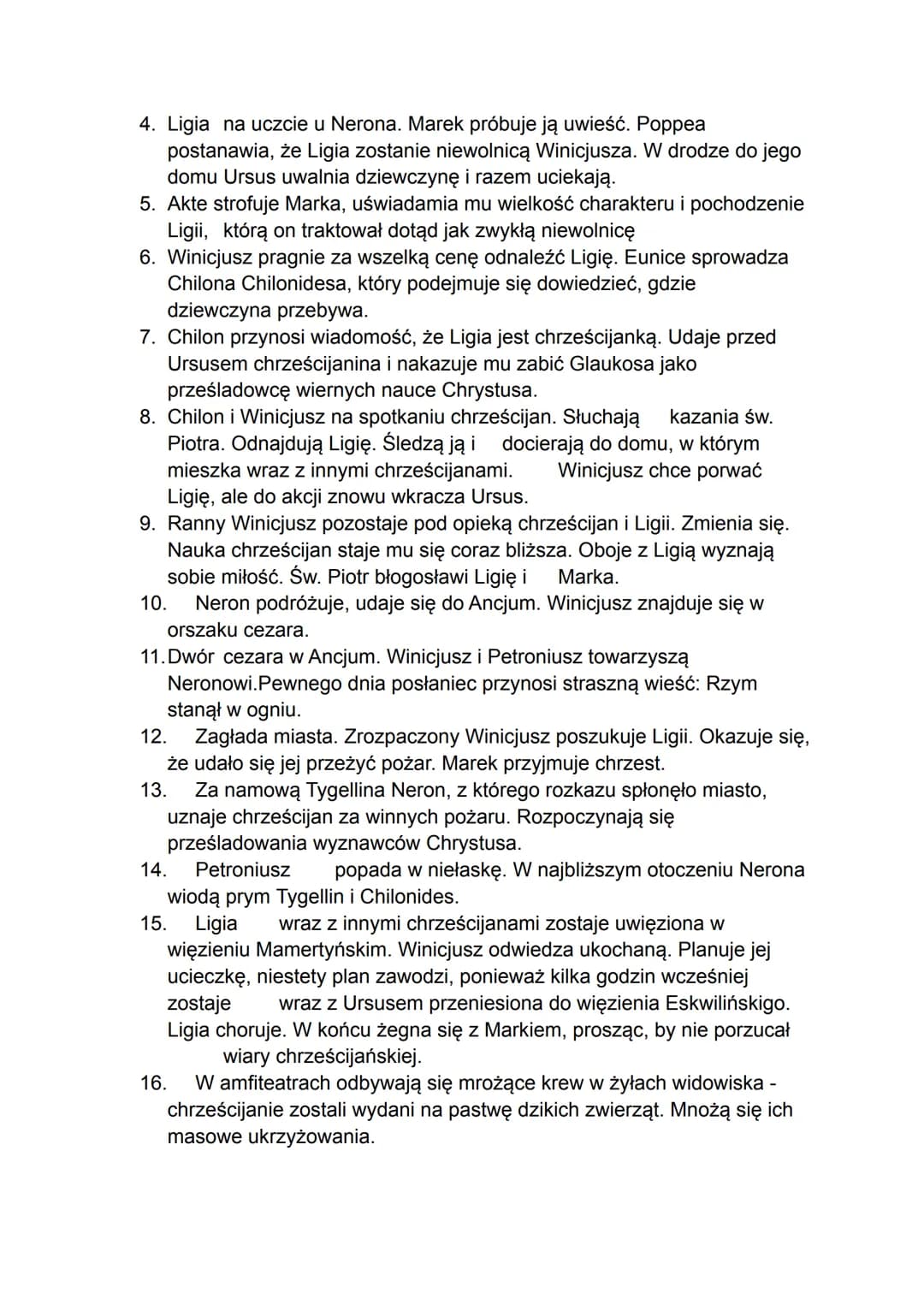 Quo vadis
Czas i miejsce akcji
Akcja powieści rozgrywa się w latach 63-66 n.e., zaś epilog przypada na rok 68,jest
to data śmierci cesarza r