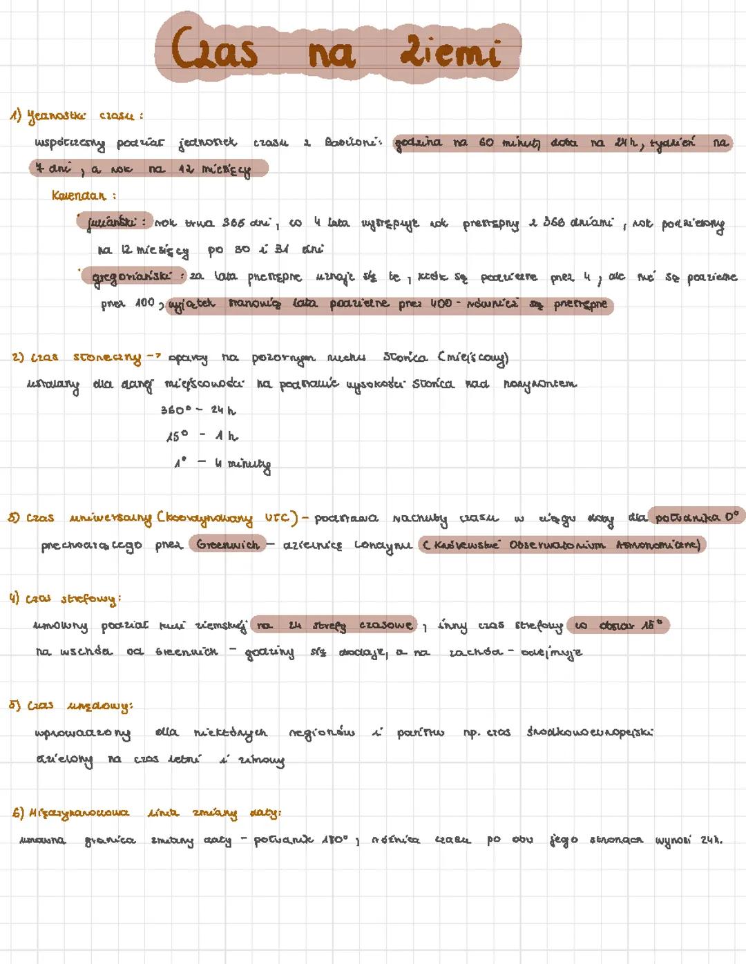 geografia-czas na ziemi
