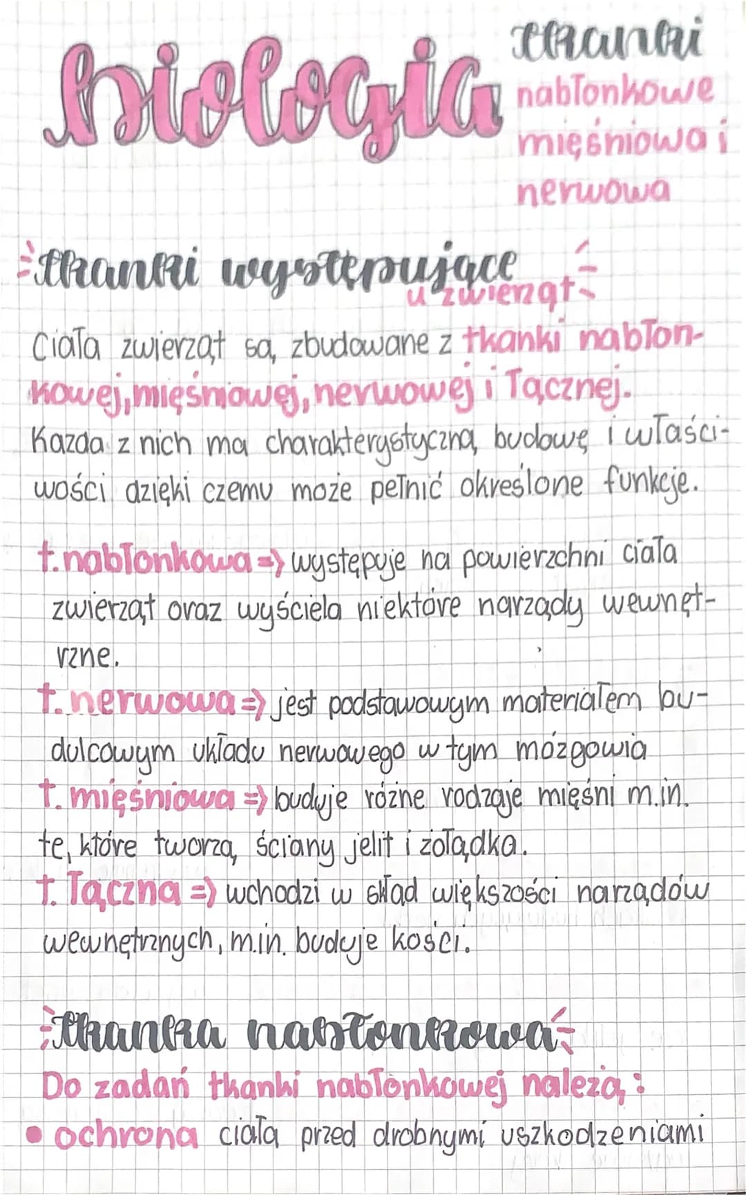 Channi
nabłonkowe
mięśniowa i
nerwowa
biologia
thanki występujące
u zwiengt-
Ciała zwierzął są zbudowane z tkanki nabłon-
kowej, mięśniowej,