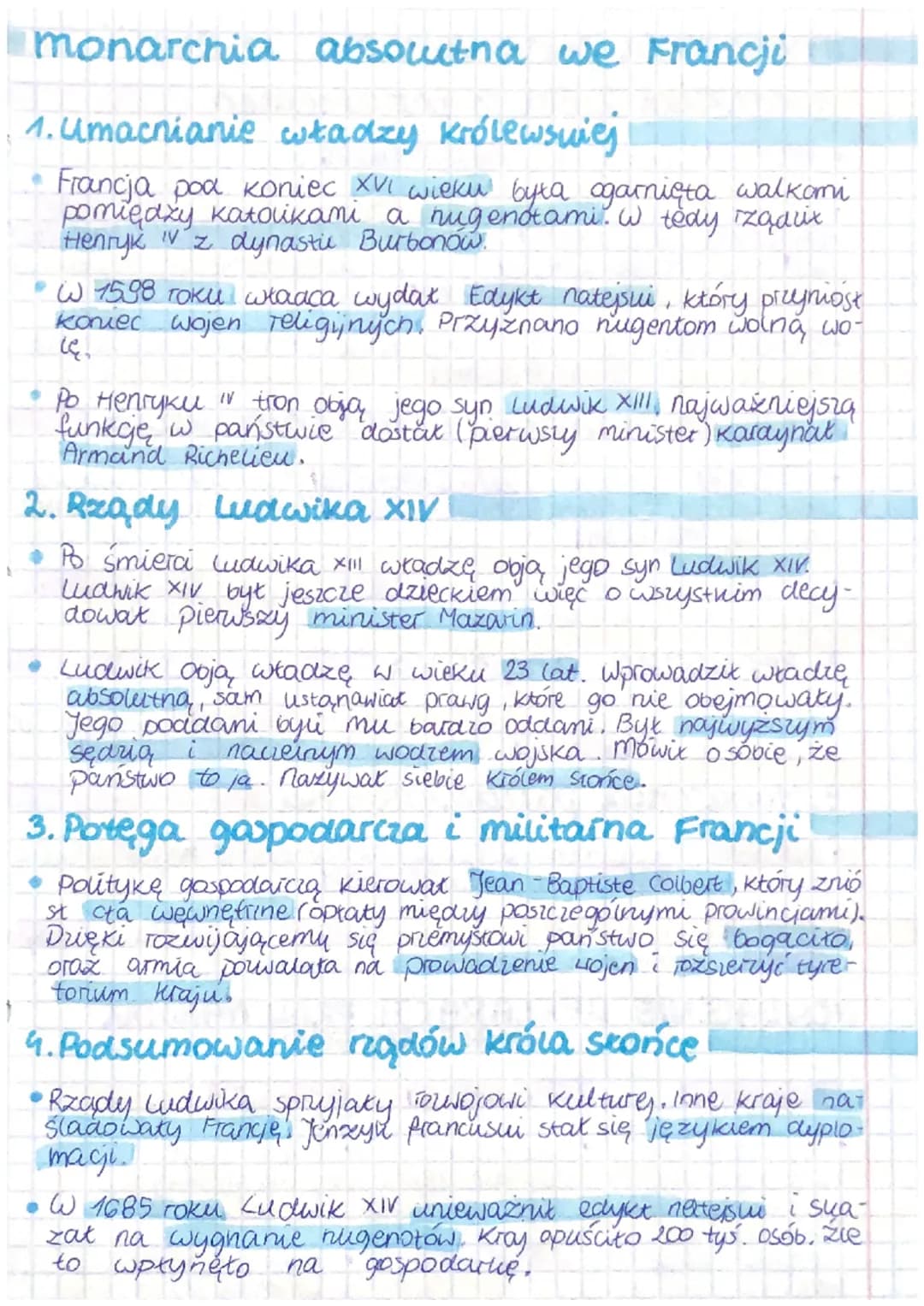 monarchia
1. umacnianie władzy królewswiej
Francja pod koniec XVI wieku była ogarnięta walkomi
pomiędzy katolikami a hugenotami. W tedy ządz