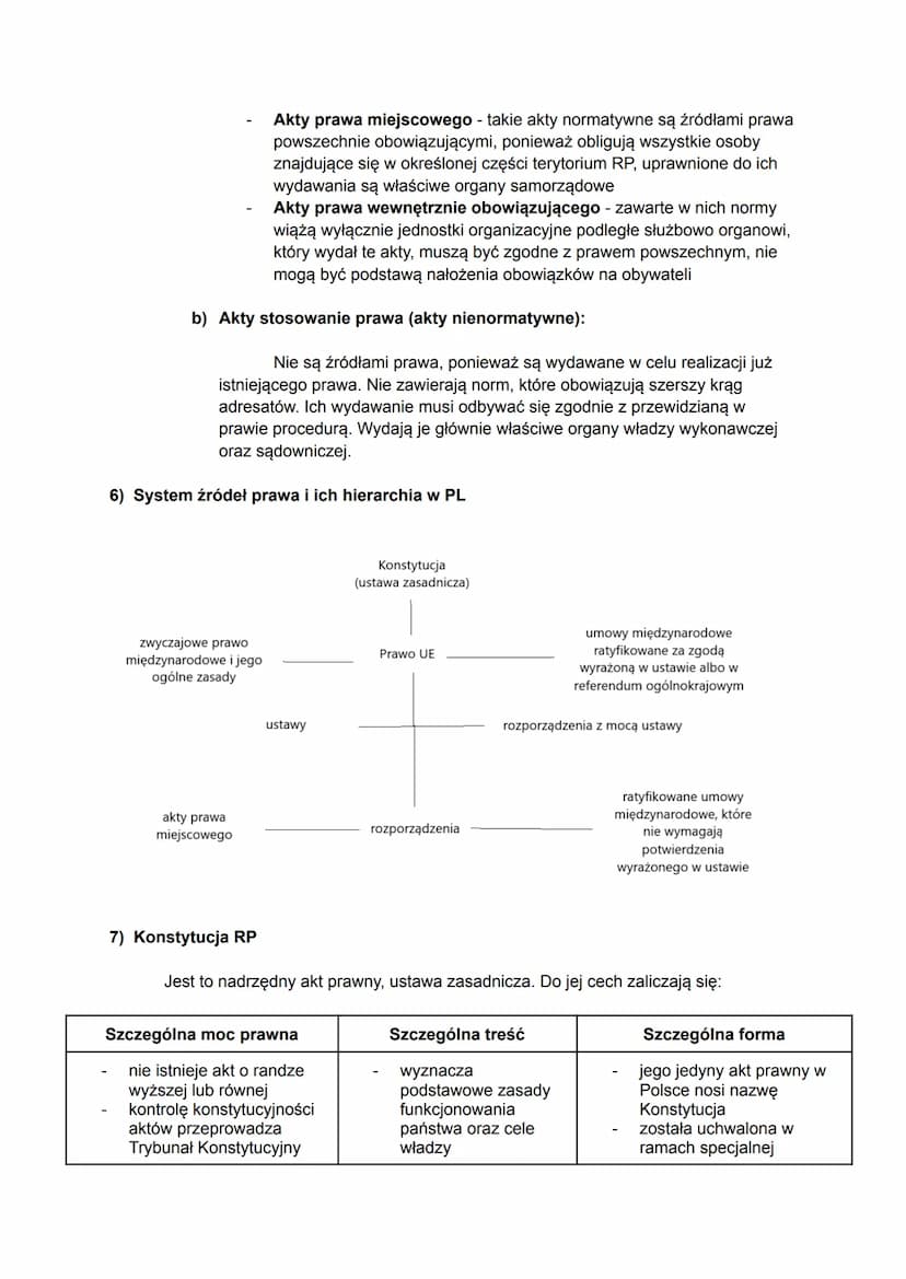 PRAWO
1) Prawo - postrzegane jest w dwóch znaczeniach: podmiotowym i przedmiotowym. W
sensie przedmiotowym prawo to całość lub część norm, k