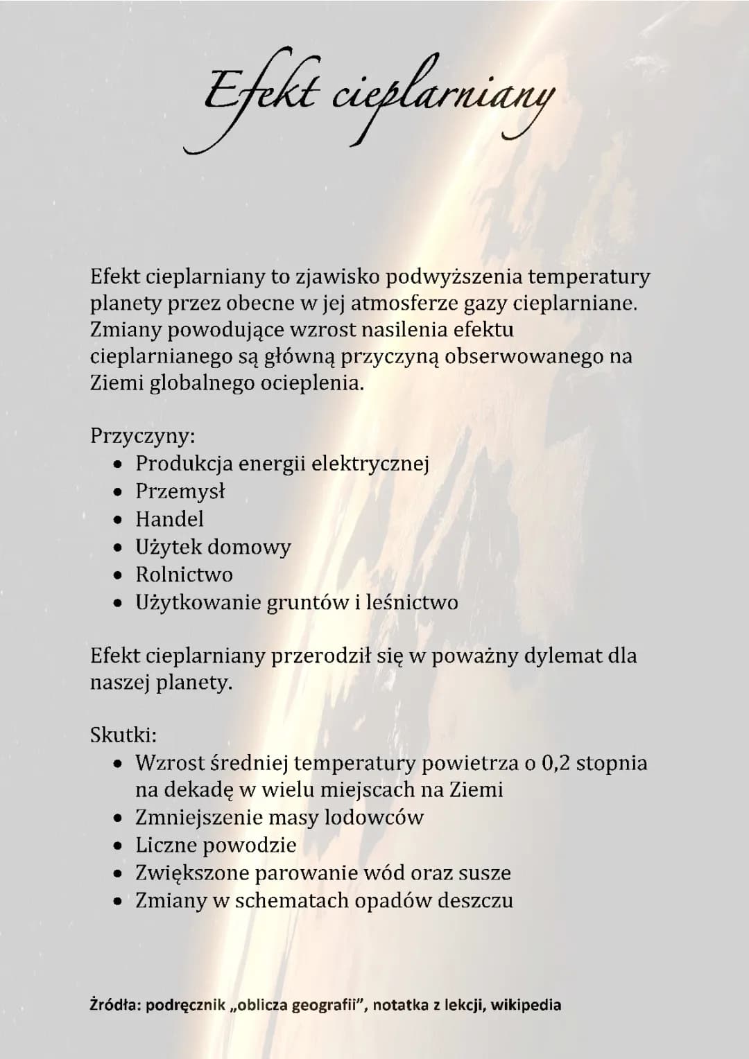 Efekt cieplarniany 