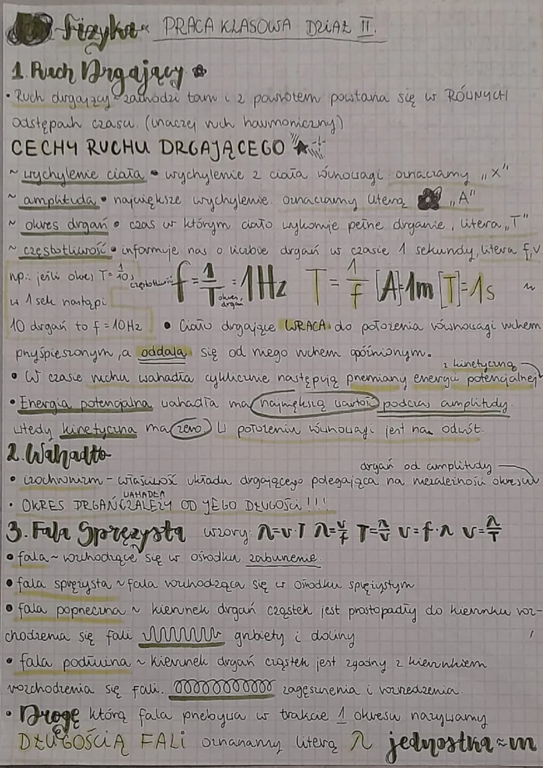 fizyka" PRACA KLASOWA DZIAŁ II.
1. Ruch Argajrey
•Ruch durgazcy zachodzi tam i 2 powrotem powtana się w RÓWNYCH
odstępach czasu. (inaczej ru