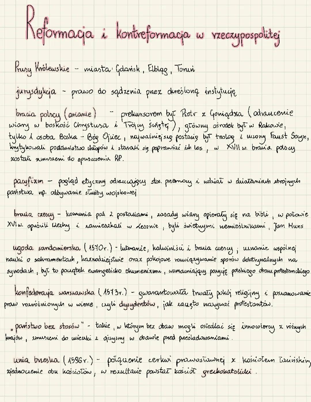 Reformacja i kontrreformacja: Analiza dla uczniów