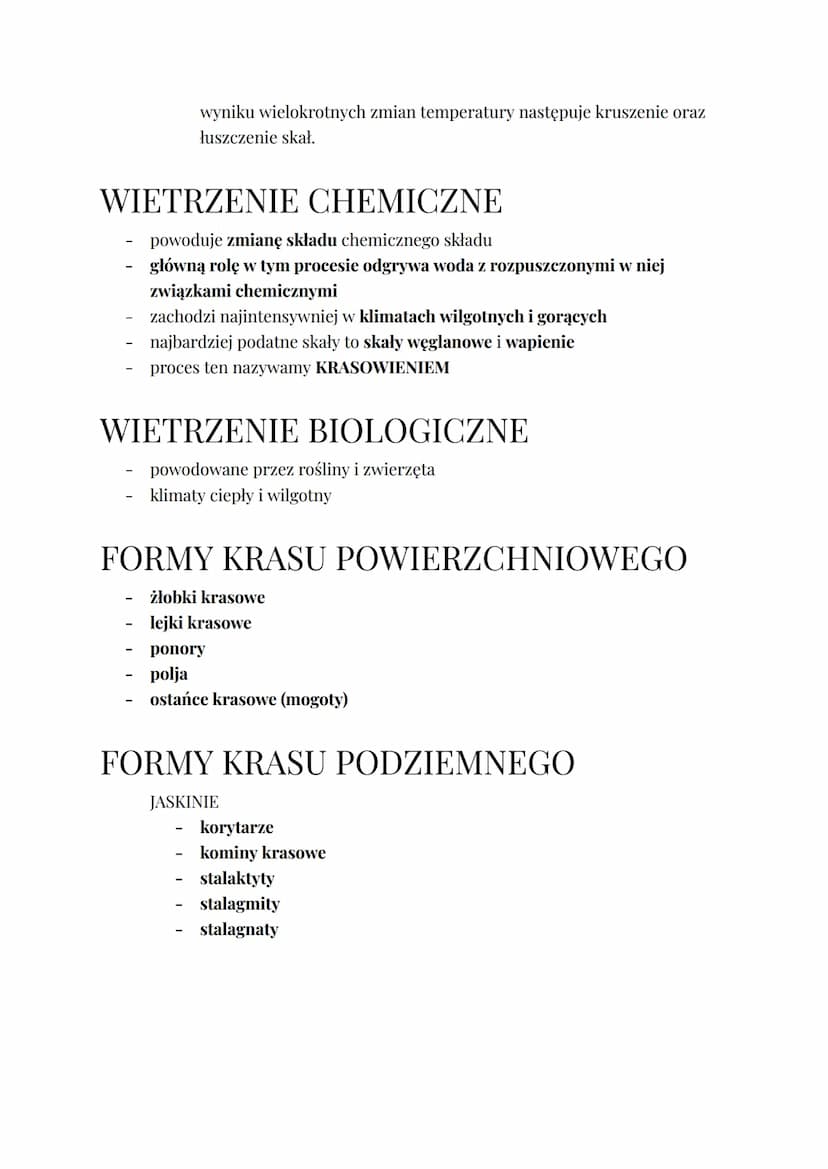 PROCESY ZEWNĘTRZNE KSZTAŁTUJĄCE
POWIERZCHNIĘ ZIEMI
działalność wiatru
wietrzenie
działalność rzek
działalność morza
działalność lodowców gór