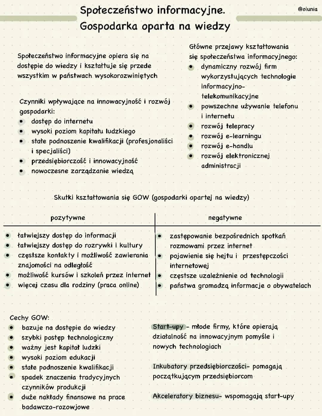 Społeczeństwo informacyjne. Gospodarka oparta na wiedzy- Geografia kl.2 rozszerzenie, dział Usługi 