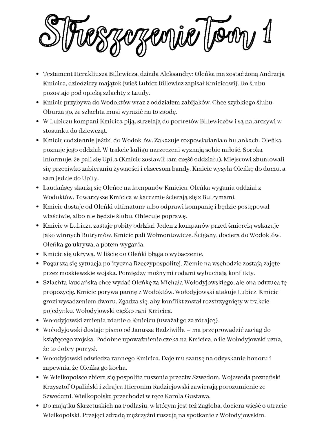 Potop - streszczenie szczegółowe, krótkie, opracowanie PDF