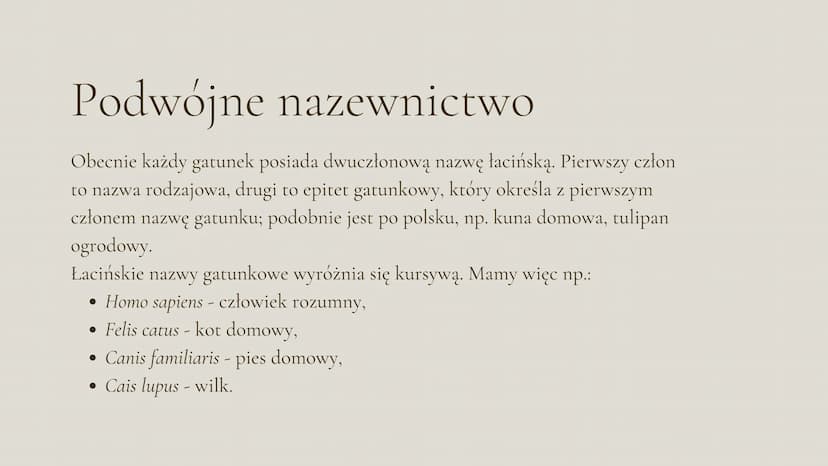 System
klasyfikacji
biologicznej
Klasa 5 Czym jest systematyka?
Systematyka to najstarsza dziedzina nauk biologicznych, zajmująca się
klasyf