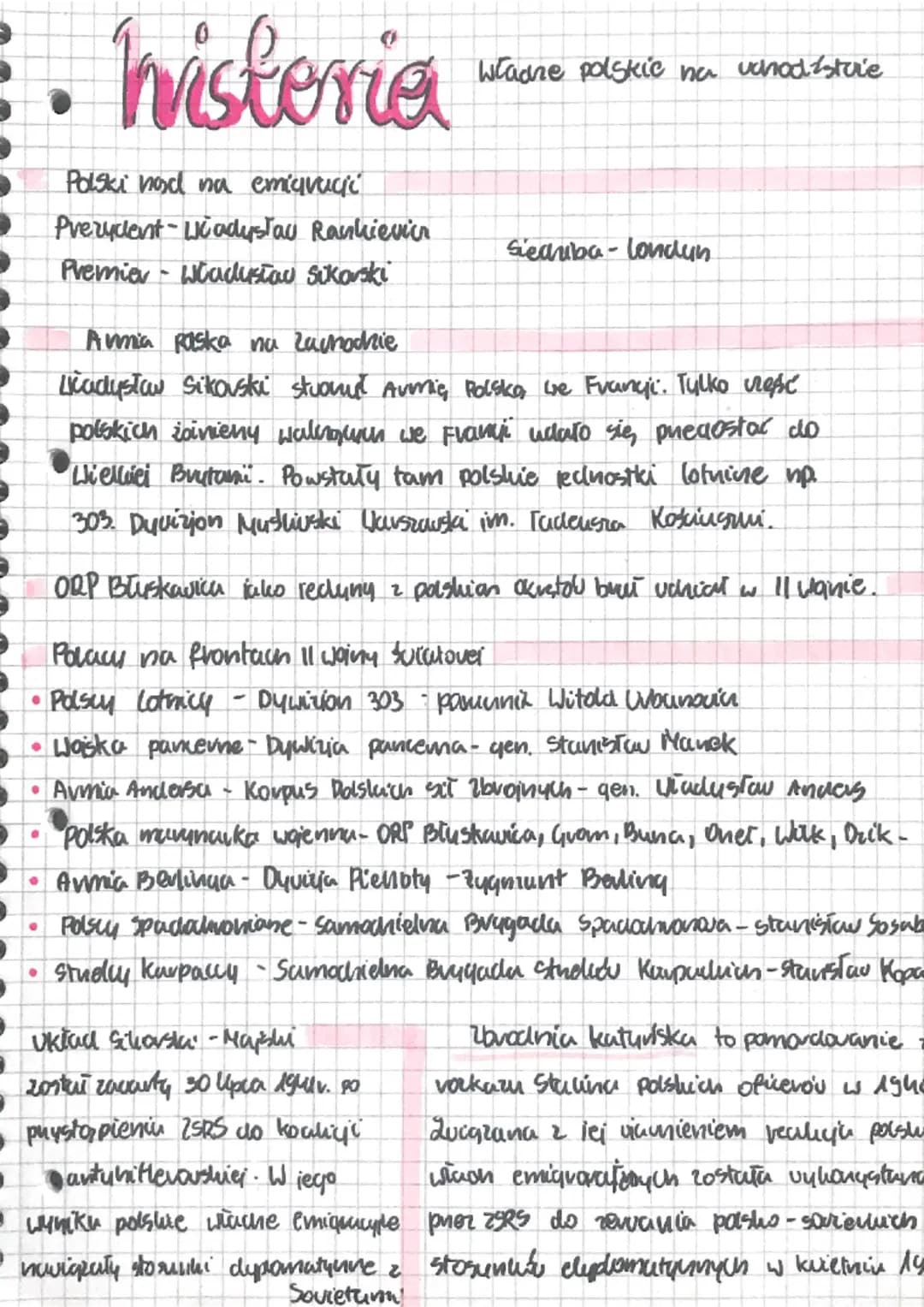3
●
•
historia
Polski nad na emigració
Prezydent-wiadystau Rankievien
Premier - Wiadysław Sikorski
●
●
Annia Raska na Zachodnie
Ladysław Sik