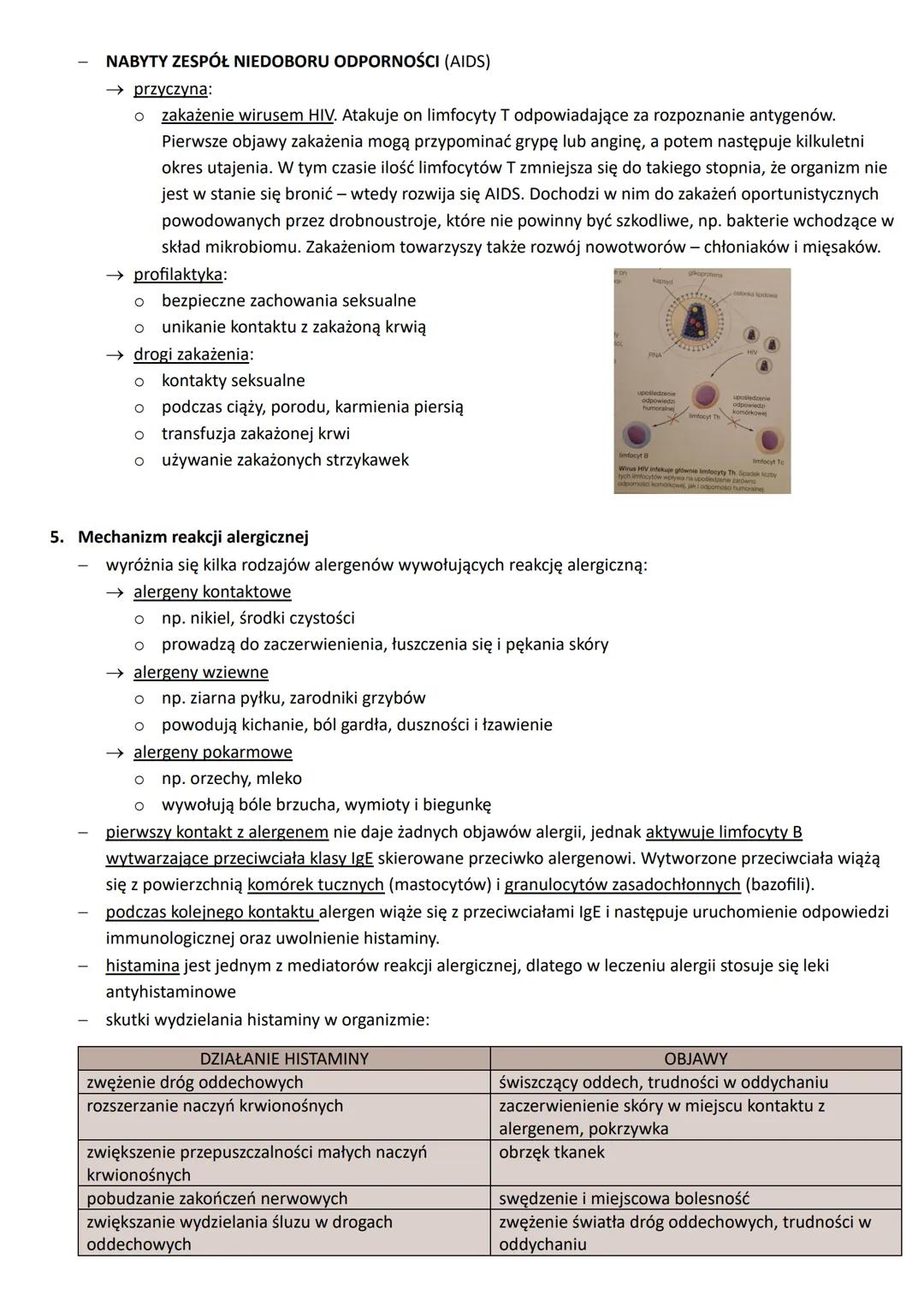 # 6.9 Zaburzenia funkcjonowania układu odpornościowego

1.  Głównymi funkcjami układu odpornościowego są:
    - ochrona przed patogenami
   