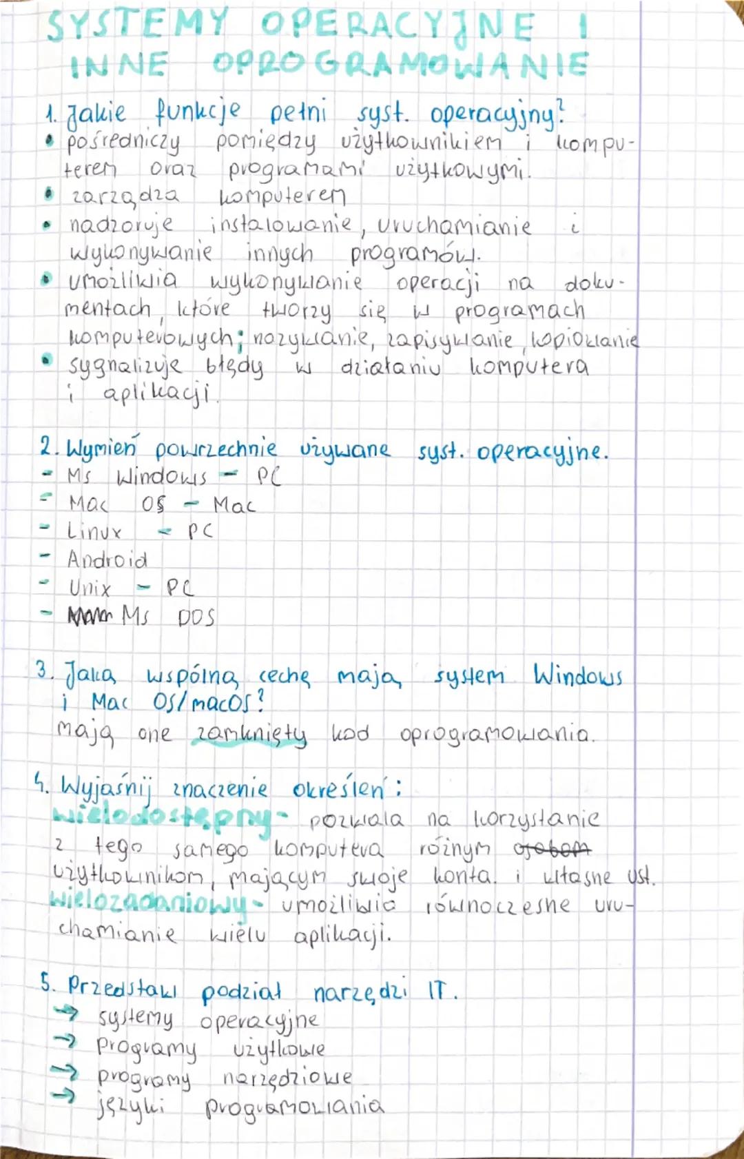 Podstawy systemów operacyjnych i oprogramowania