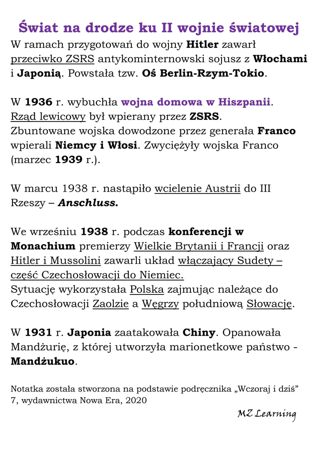 Świat w okresie
międzywojennym -
podsumowanie
(Rozdział VI, NE 7)
Świat po I wojnie światowej
28 VI 1919 - podpisanie traktatu wersalskiego
