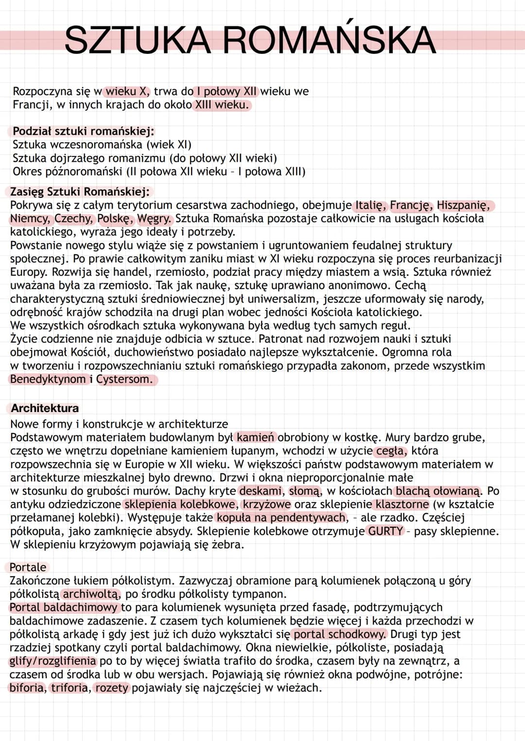 
<p>Sztuka romańska rozpoczęła się w XI wieku i trwała do I połowy XII wieku we Francji, a w innych krajach do około XIII wieku. Możemy wyró