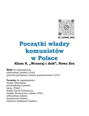 Know Początki władzy komunistów w Polsce Klasa 8, „Wczoraj i dziś”, Nowa Era thumbnail