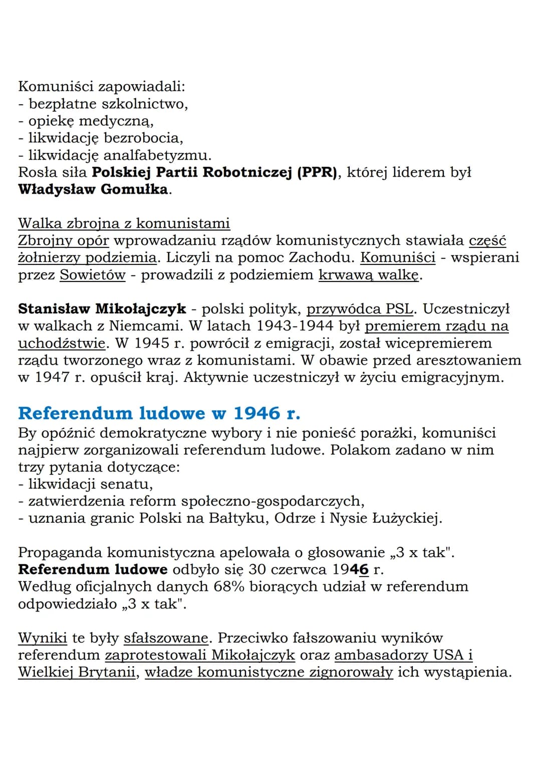 O
MZ_LEARNING_KNOW
Początki władzy
komunistów
w Polsce
Klasa 8, „Wczoraj i dziś”, Nowa Era
Daty do zapamiętania:
referendum ludowe (1946),
p