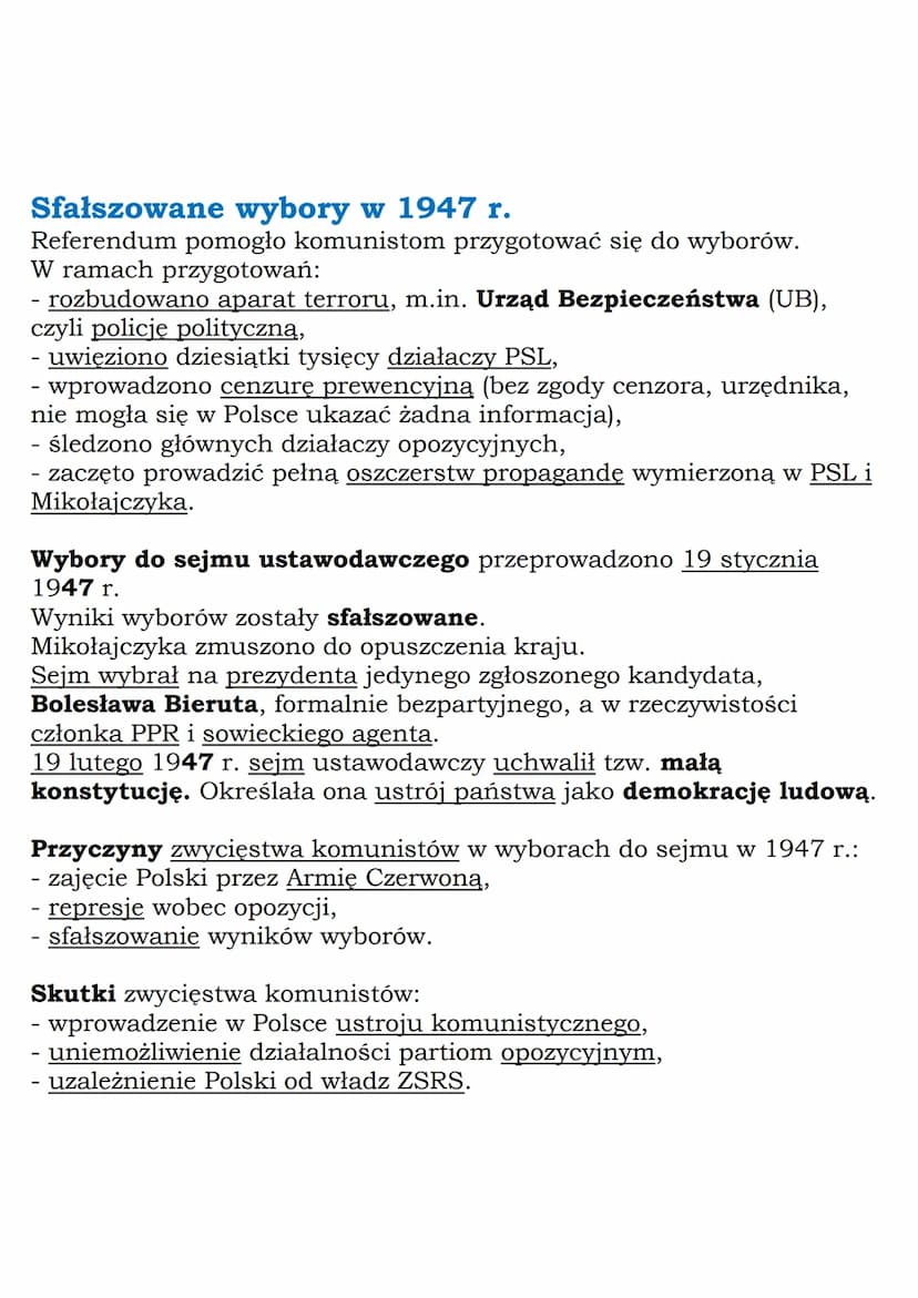 O
MZ_LEARNING_KNOW
Początki władzy
komunistów
w Polsce
Klasa 8, „Wczoraj i dziś”, Nowa Era
Daty do zapamiętania:
referendum ludowe (1946),
p