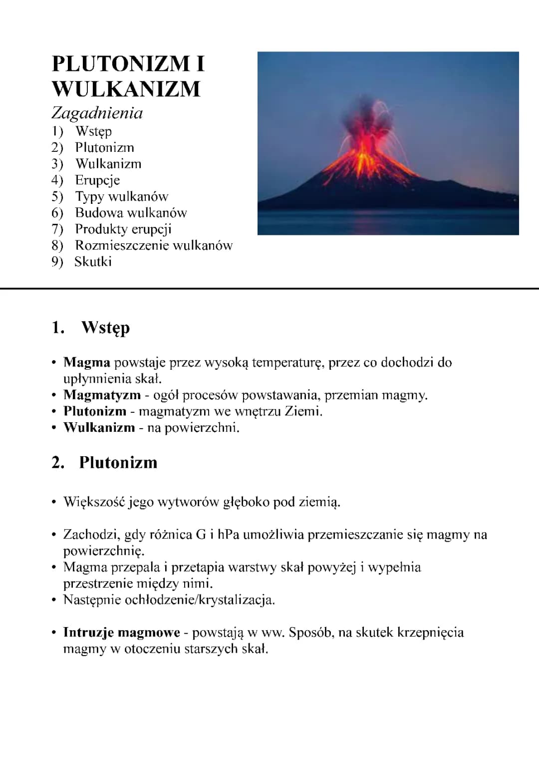 Intruzje magmowe i wulkany: Co to jest erupcja wulkanu i różne rodzaje wulkanów