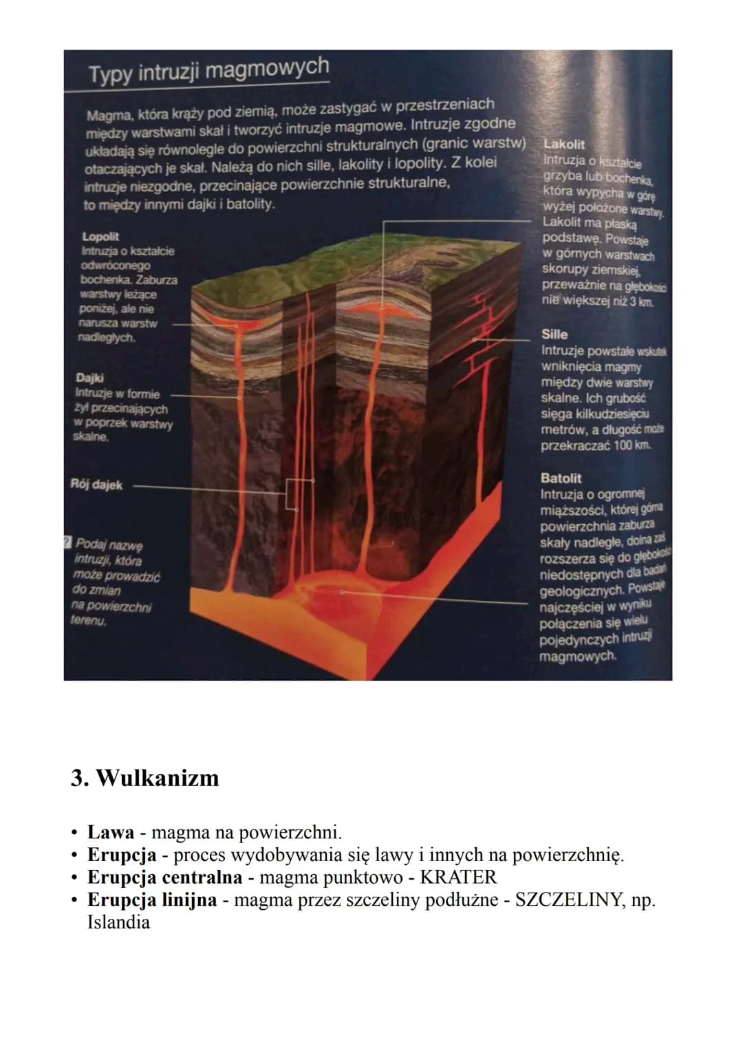 PLUTONIZM I
WULKANIZM
Zagadnienia
1) Wstęp
2) Plutonizm
3) Wulkanizm
4) Erupcje
5) Typy wulkanów
6) Budowa wulkanów
7) Produkty erupcji
8) R