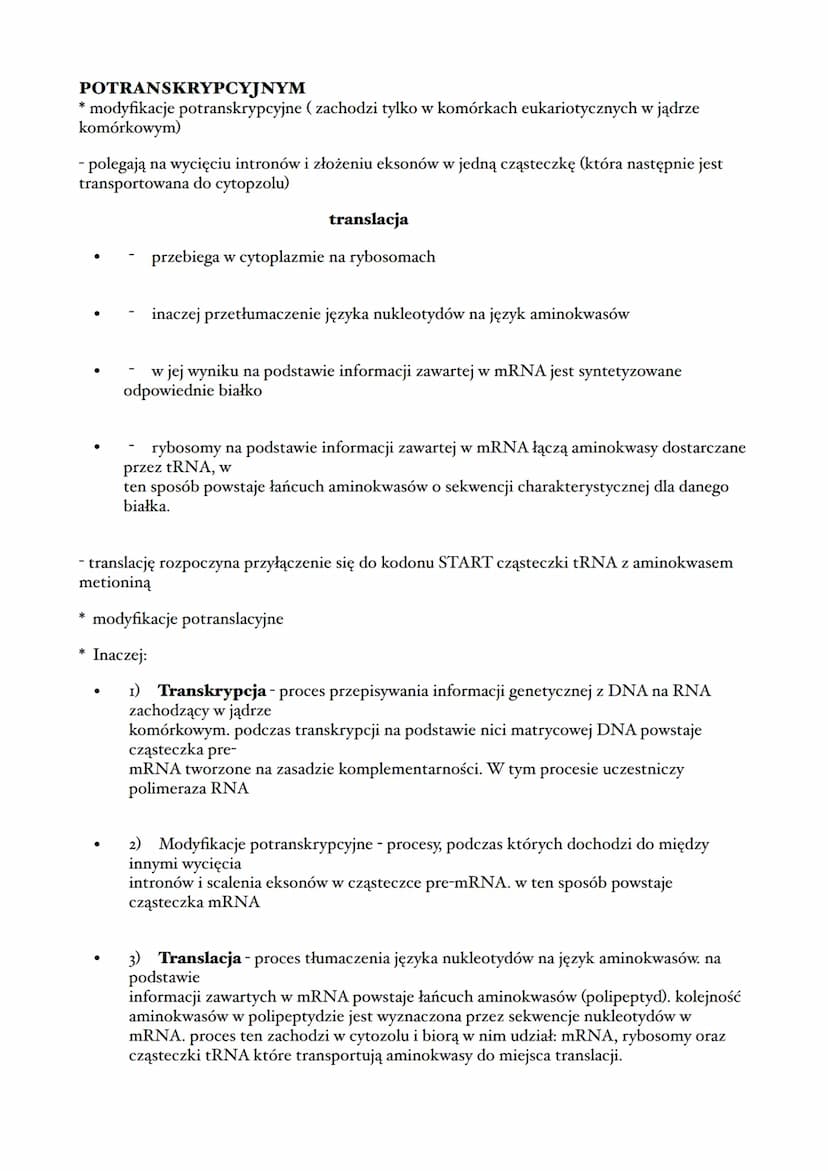 KOD GENETYCZNY
> kod genetyczny - sposób zapisania i odczytania informacji genetycznej w sekwencji
nukleotydów mRNA lub DNA
- składa się z k