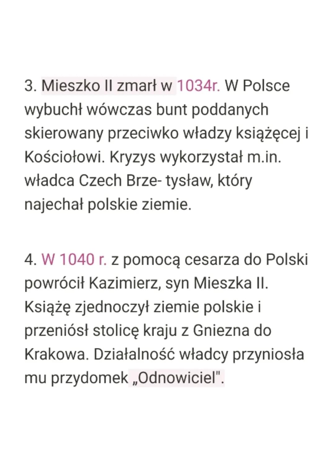 Kryzys monarchii Piastów
1. Władzę w Polsce po śmierci
Bolesława Chrobrego objął jego syn -
Mieszko II. Odbył koronację królewską i
próbo-wa