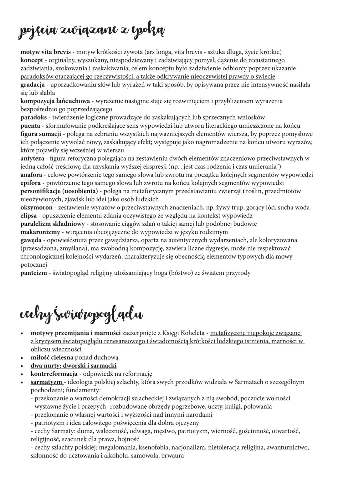 ●
●
●
●
●
Barok
●
Ramy czasowe: początek XVII w. - I poł. XVIII w.
Nazwa epoki: barocco - perła o nieregularnym kształcie; nazwę można zinte
