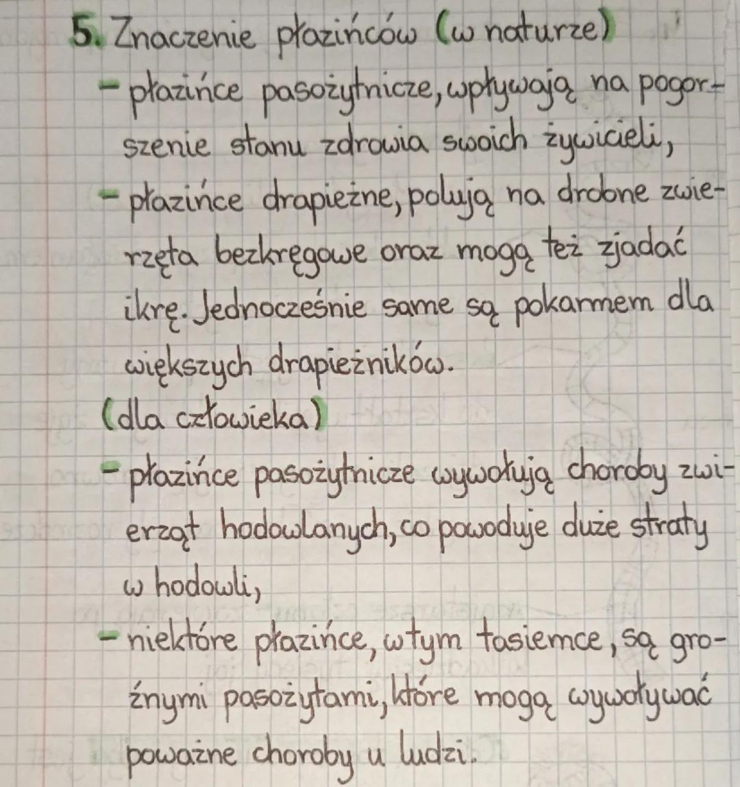 zwierzęta, które mają
temat : Płazińce
* * lekcja
*
*
*
6.11.23
-
płaskie ciało.
1. Środowisko życia płazińców
większość płozińców (np. tasi