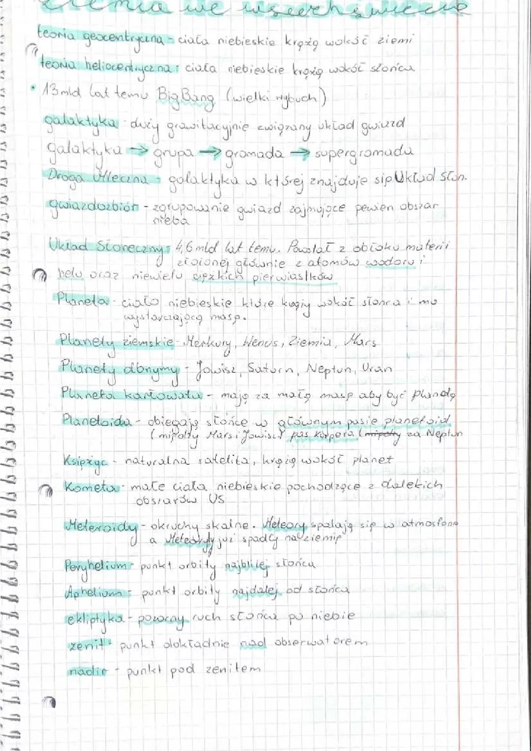 Ziemia w kosmosie: Powtórzenie wiadomości