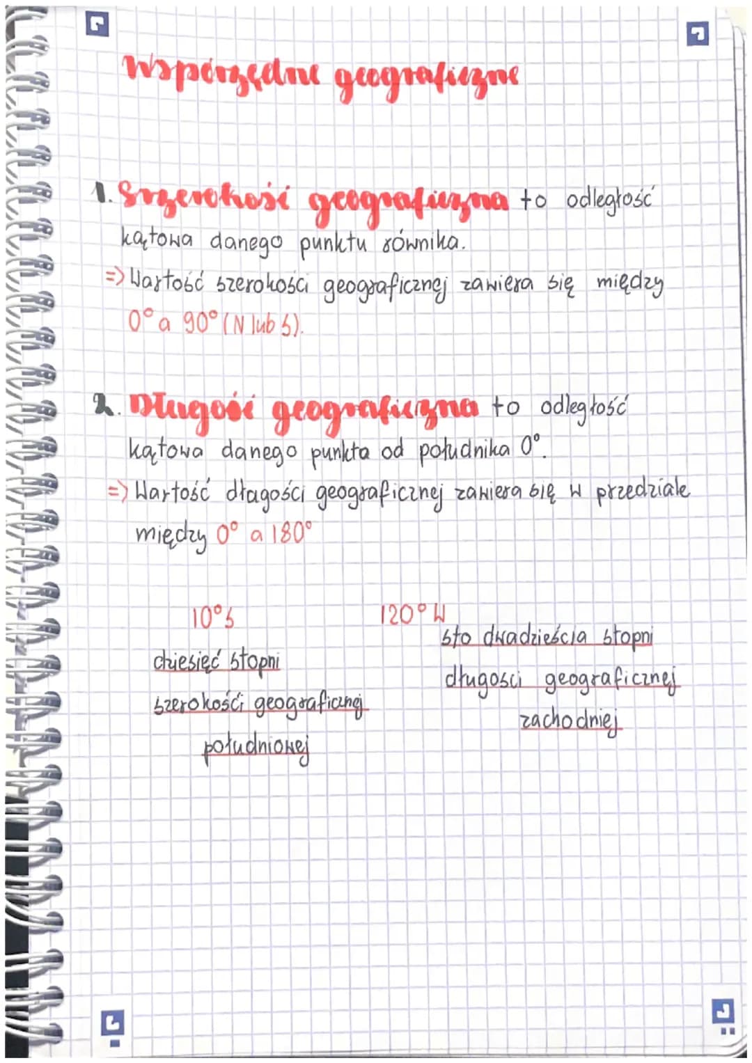 wspórzed ne geograficzne
1. Suzerokosi geograficzna to odległość
katowa danego punktu sównika.
=> Wartość szerokości geograficznej zawiera s