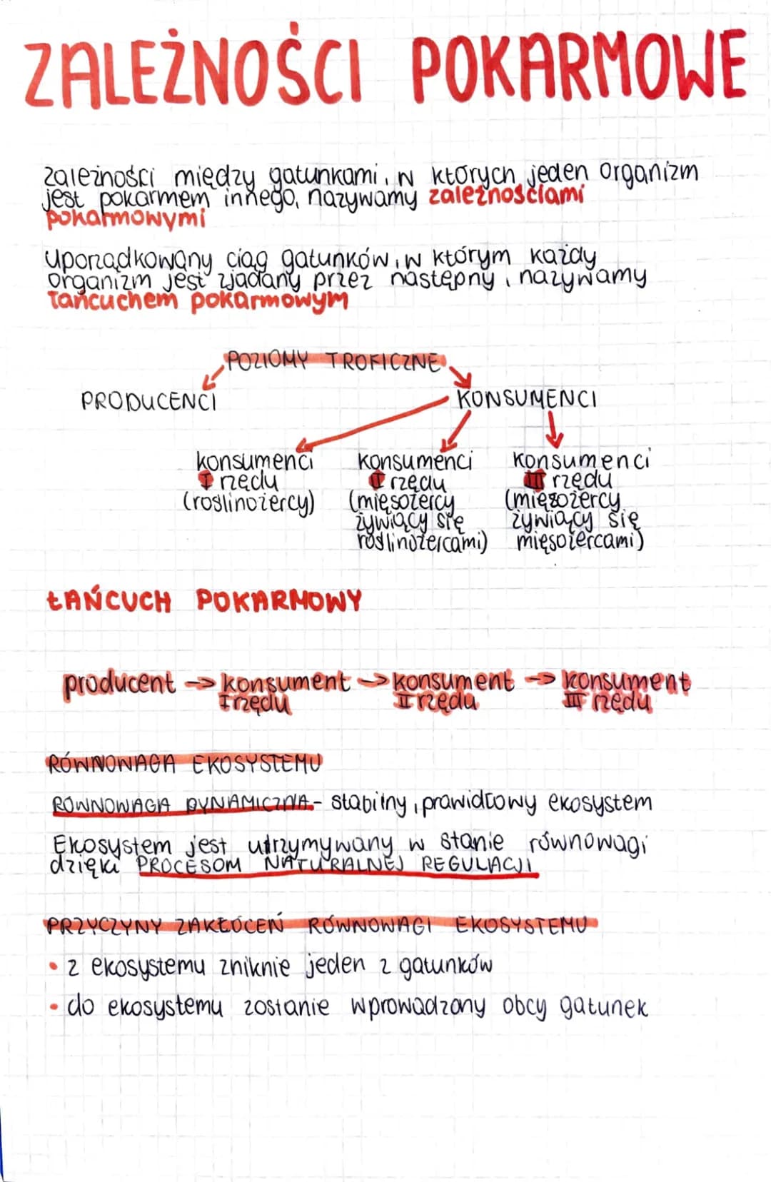 zależności pokarmowe 
