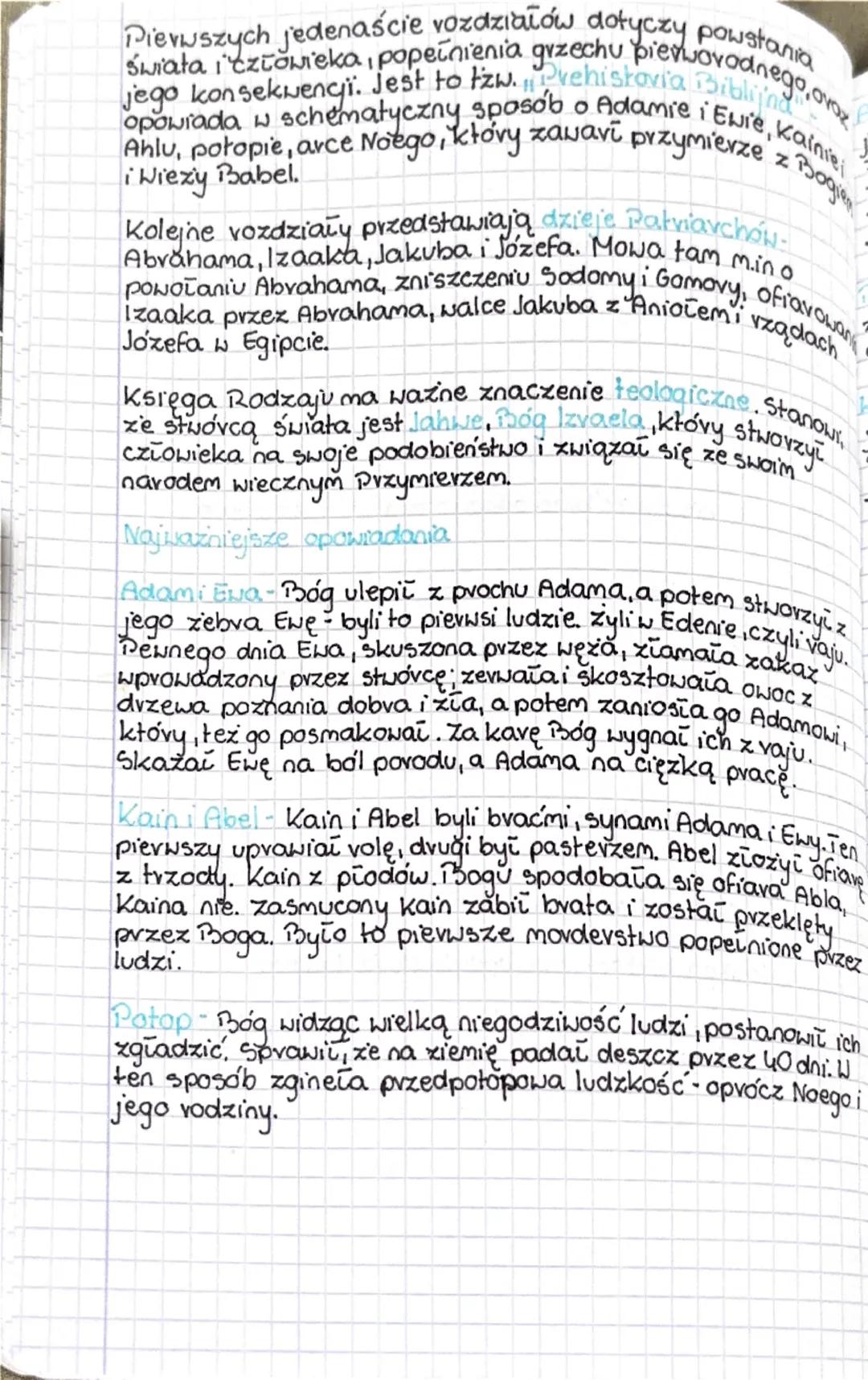 # Księga Rodzaju

data powstania: XIII-XII w.p.n.e

autor: Mojżesz. Nie był jednak jedynym autorem. Określa się
go jako inspiratora i inicja
