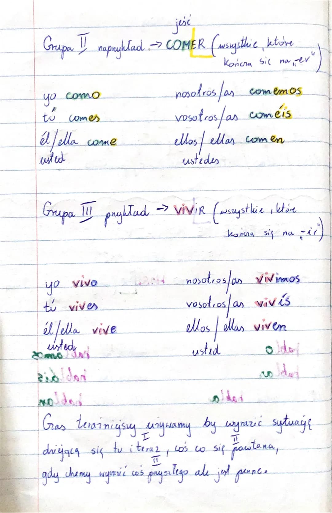 Osoby
yo-ja
tú ty
él/ella / usted - on/ona / pan; pani
nosotros / nosotras - my (chlopaki; dziewczyny)
vosotros / vosotras - wy (chłopakis; 