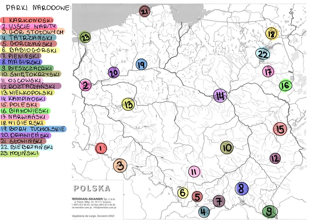 MAPA FIZYCZNA POLSKI