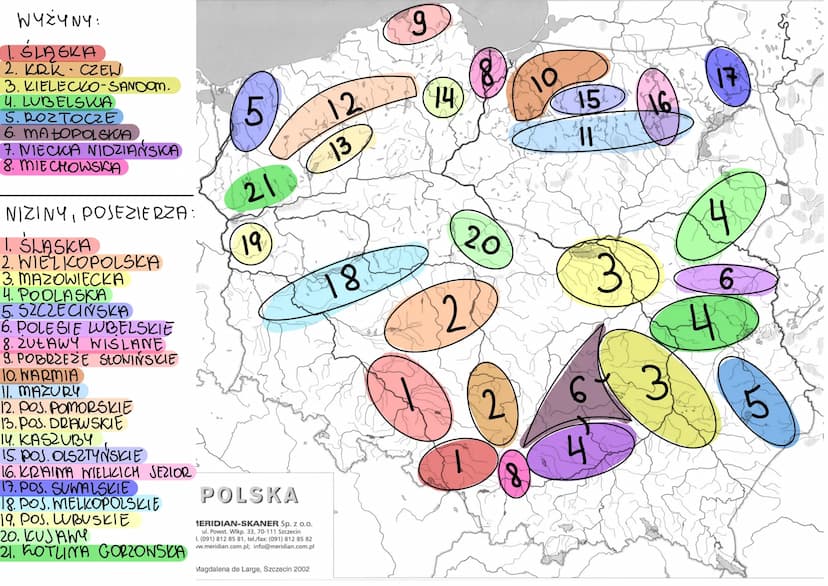 PARKI NARODOWE:
1. KARKONOSKI
2. UJŚCIE WARTY
3. GOR STOŁOWY CH
4. TATRZAŃSKI
5. GORCZAŃSKI
6. BABIOGÓRSKI
7. PIENINSKI
8. MA GURSKI
9. BIES