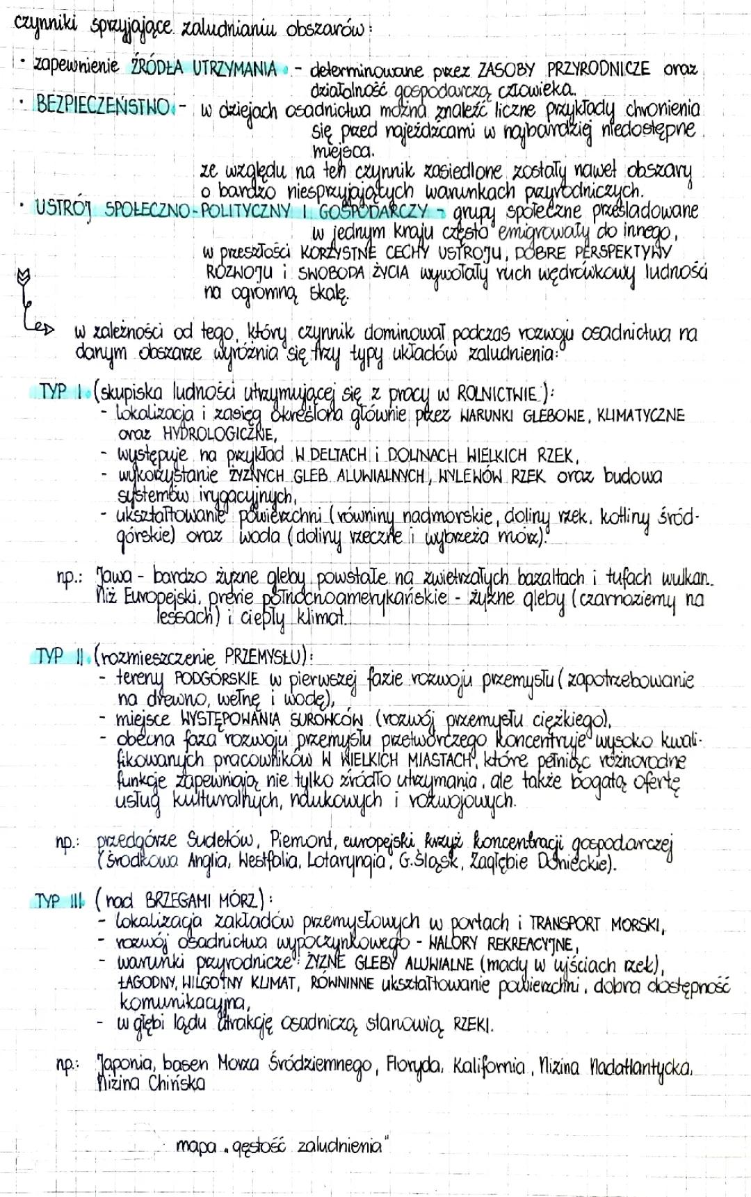 Czynniki wpływające na gęstość zaludnienia i rozmieszczenie ludności na świecie i w Polsce