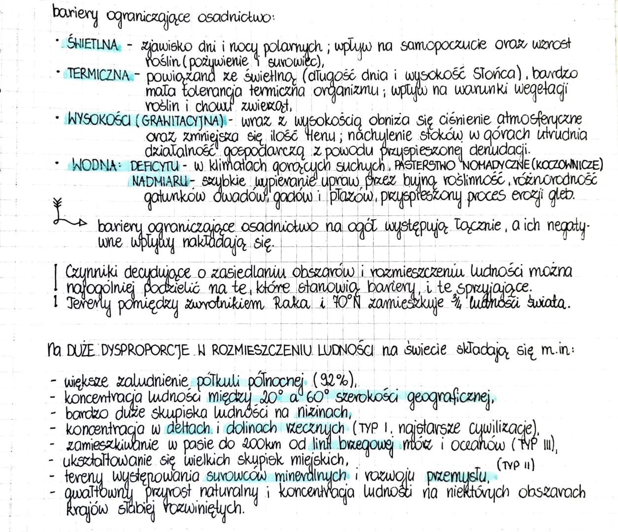 czynniki sprzyjające zaludnianiu obszarów:
• zapewnienie ŹRÓDŁA UTRZYMANIA
• determinowane przez ZASOBY PRZYRODNICZE oraz
działalność gospod