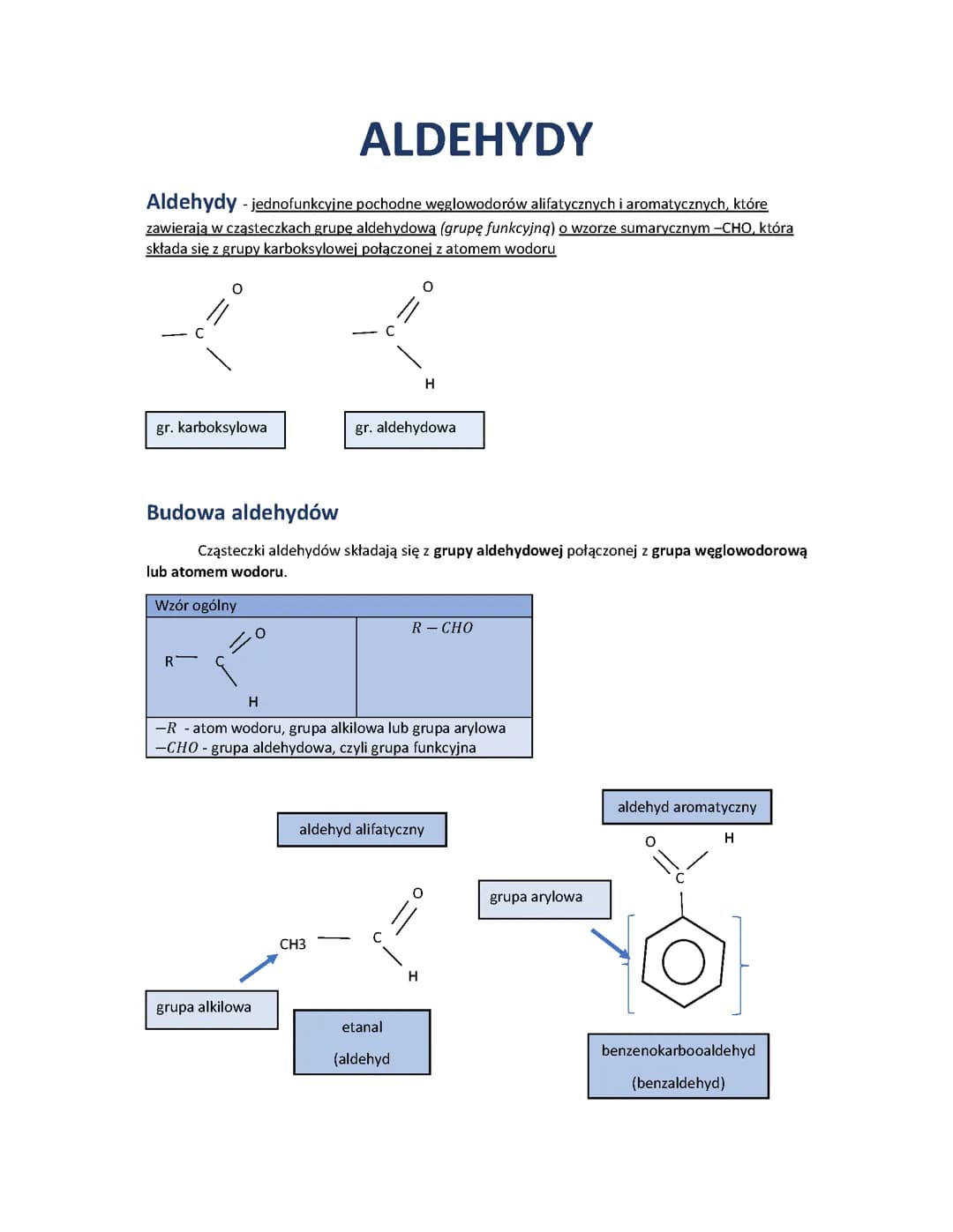 Aldehydy